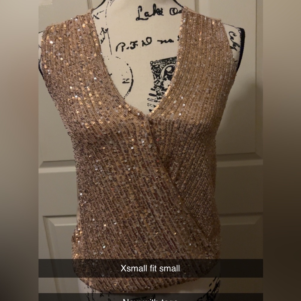 Rose gold sequin shirt